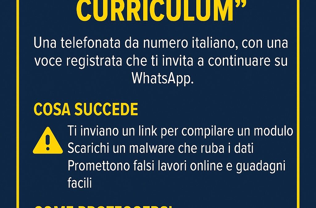 “Abbiamo ricevuto il tuo curriculum”: attenzione alla nuova truffa su WhatsApp